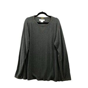 Quiksilver Editions Long Sleeve T Shirt Mens L Gray Crewneck Thermal